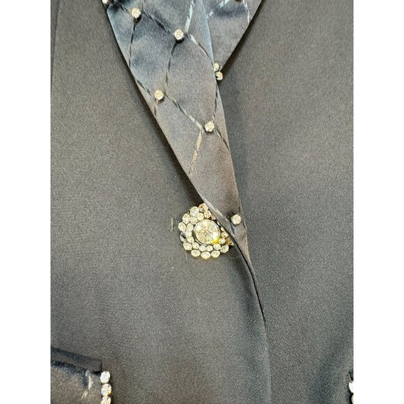 St. Anthony Evening  2-Piece Womens Suit Set Size 10 Black Embellished Collar Cu - Picture 4 of 16